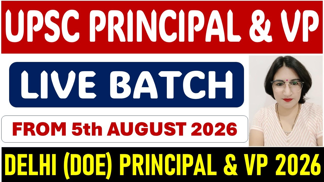 DOE Delhi Principal Vice Principal live batch 2026 vacancy coaching